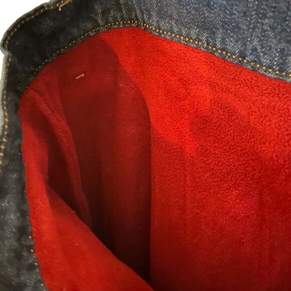 Cabelas Jeans Womens Size14 Blue Flannel Lined Straight Leg Dark Wash Flat Front - Picture 6 of 13